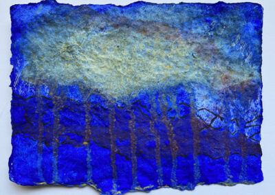 "Blue Streak" 5.5x7 Gouache/Watercolor on handmade paper