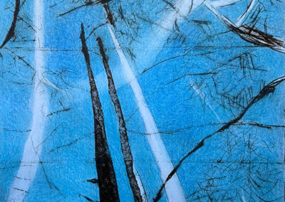 Spirit Woodland 8.5x7.25 Colored Pencil on Etching
